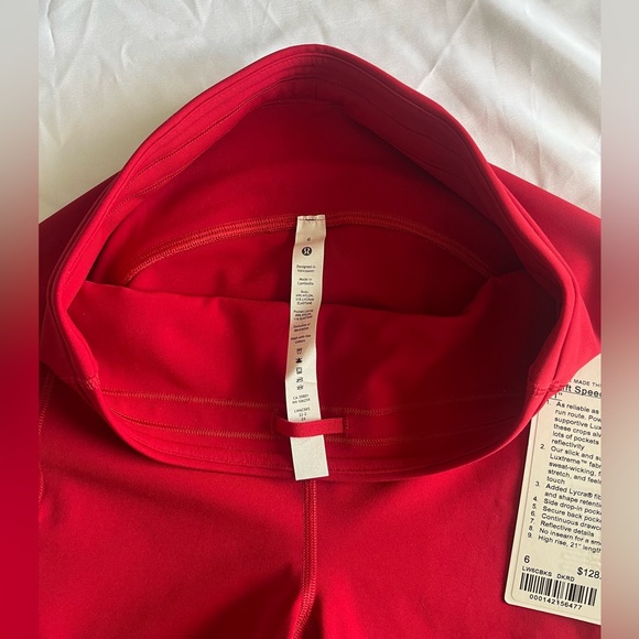 NWT Lululemon Swift Speed HR Crop 21" - Size 6 Dark Red - Picture 7 of 8